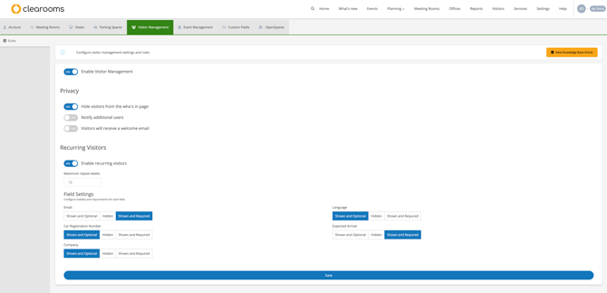 Enable Recurring Visitors