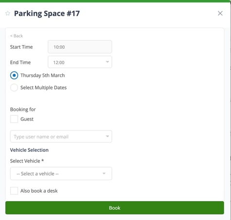 Parking Spaces - Booking