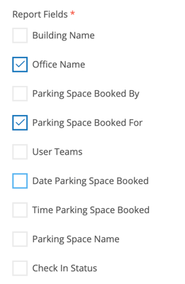 Report fields parking