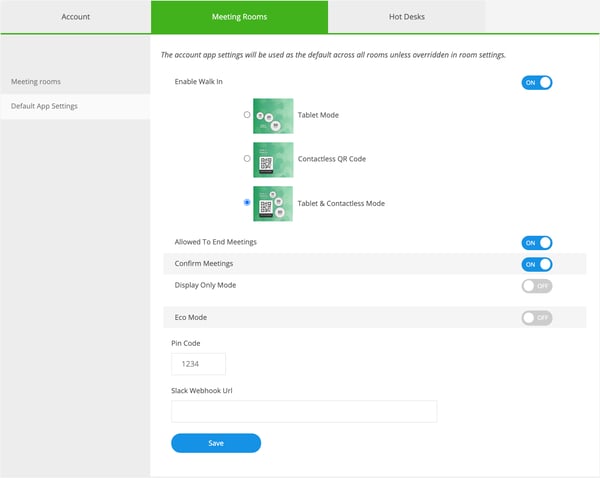default app settings