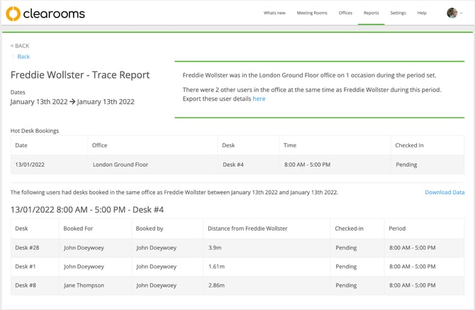 trace report