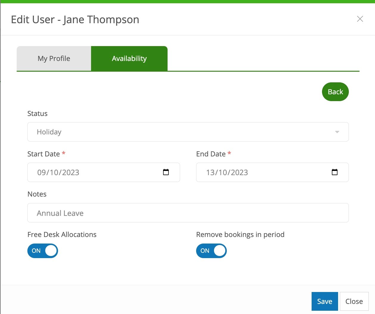 User Availability