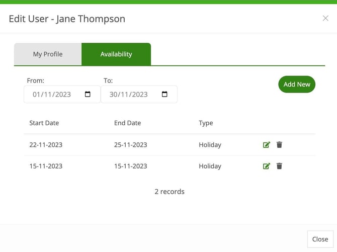 users availability 2